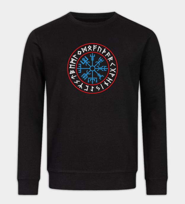 Vegvisir brodeerattu collegepaita