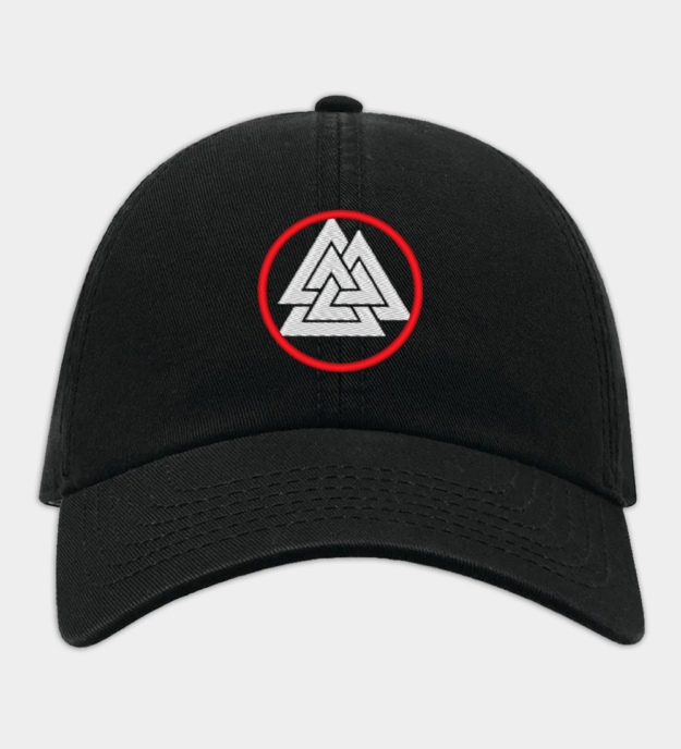 Valknut brodeerattu lippis